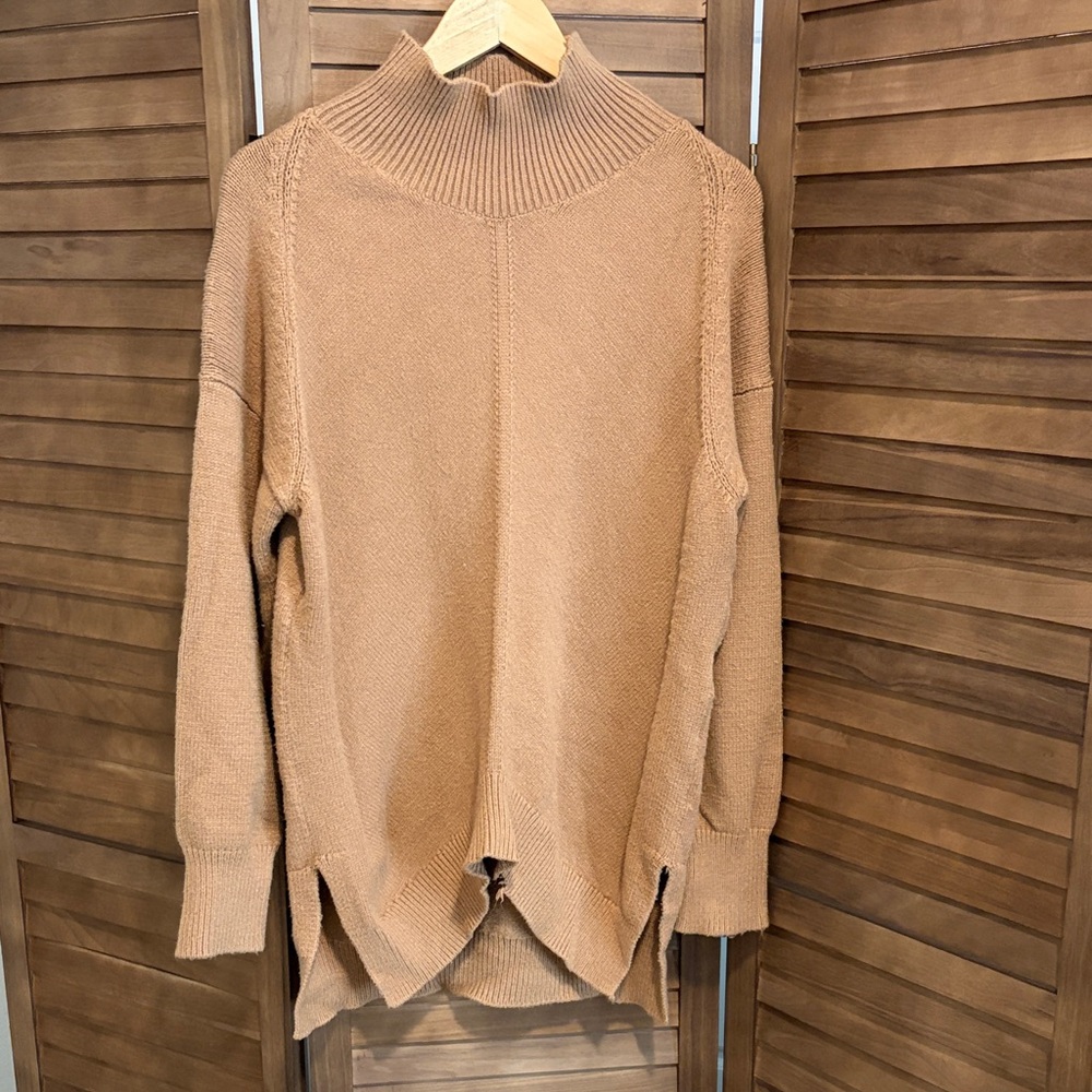 Anthropologie Camel Cowl Neck Sweater